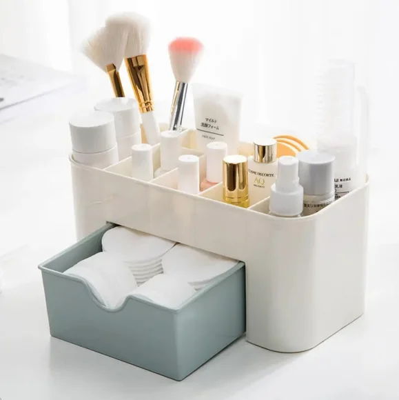 2 Cosmetic/Makeup Storage Organizers with Drawer - Pink